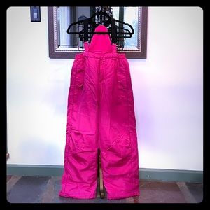 Girls Hot Pink Snow Pants Overall Optional